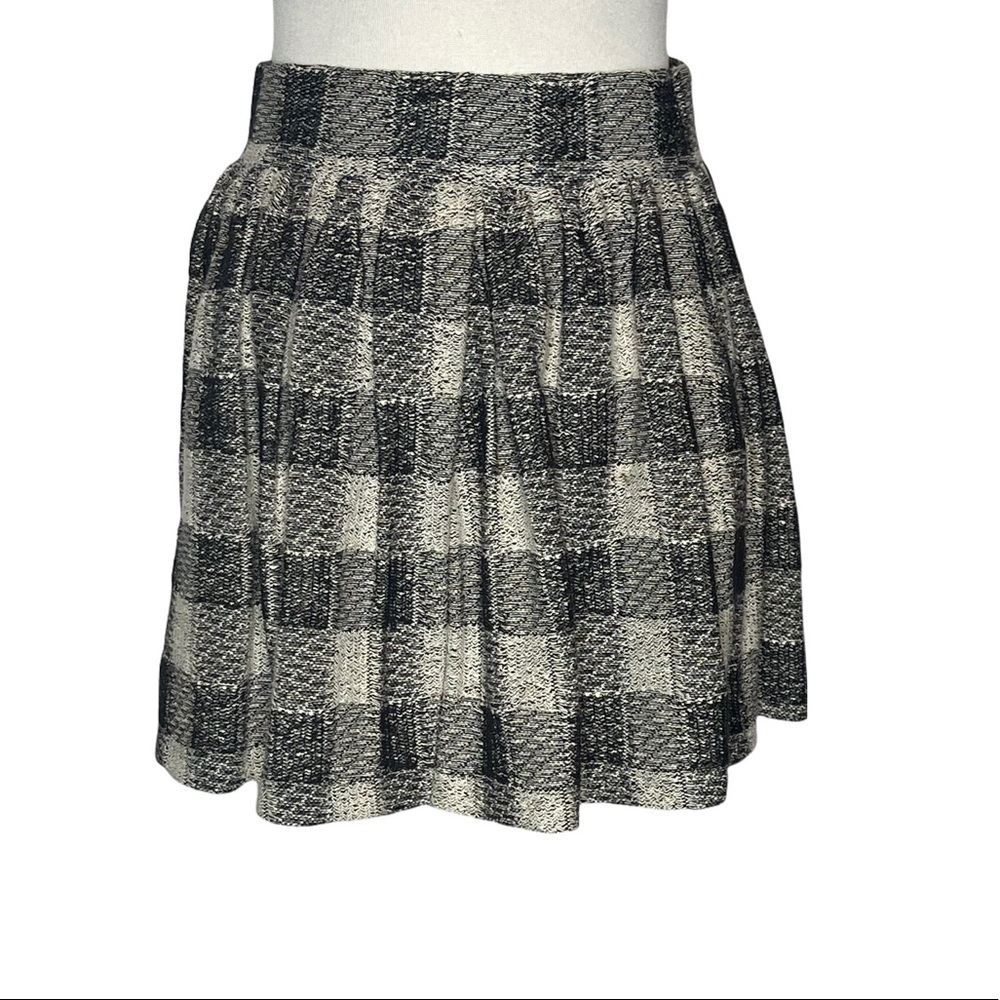 FP Holly Go Lightly Black and Cream plaid flouncy mini Skirt - Picture 3 of 15